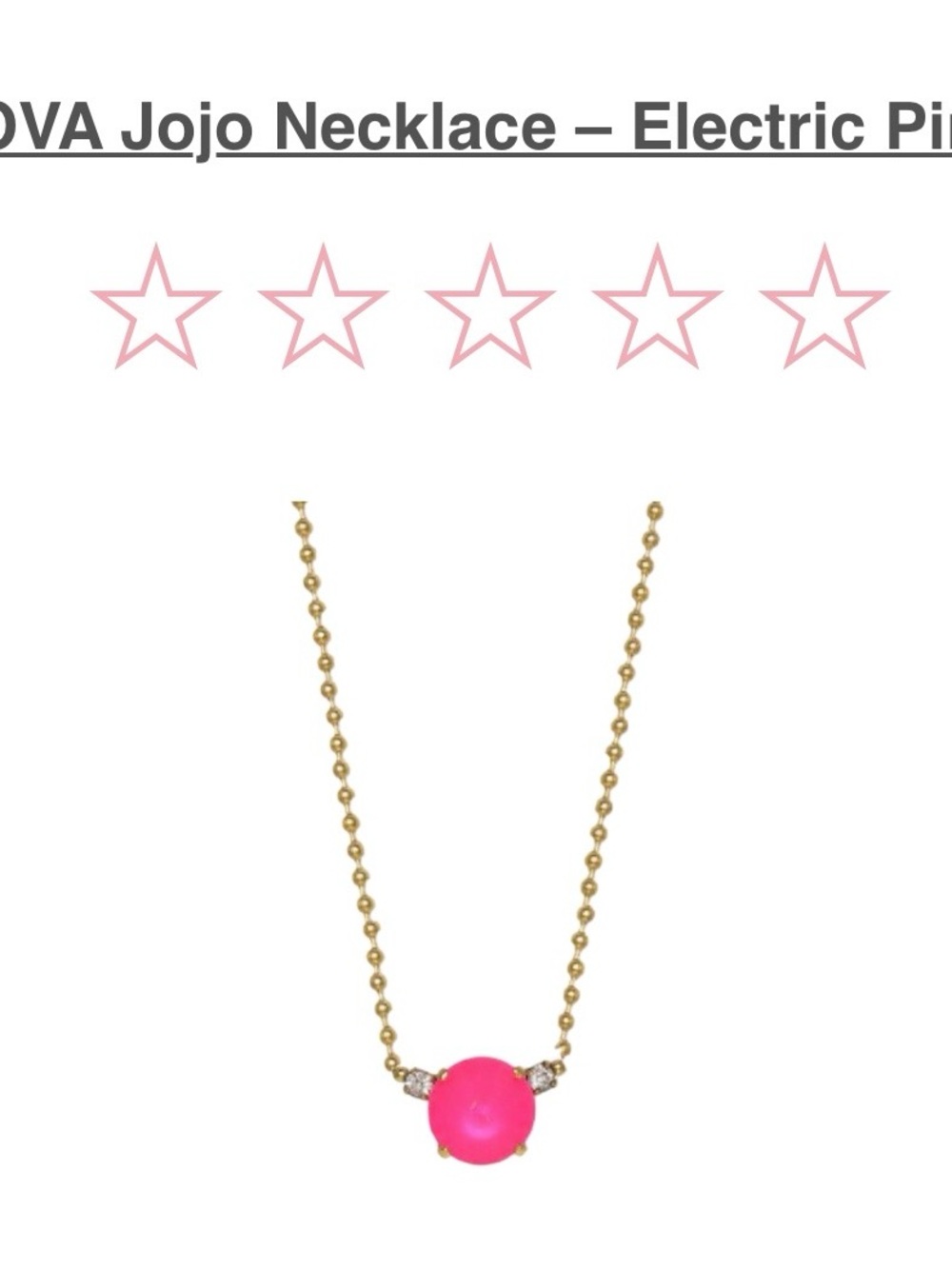 TOVA Jojo Necklace - Electric Pink Pendant
